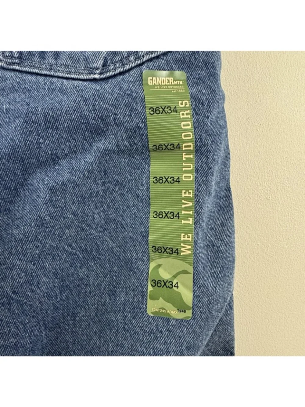Gander Mountain Flannel Lined Jeans 36x34 Medium Wash Denim MGMFLND